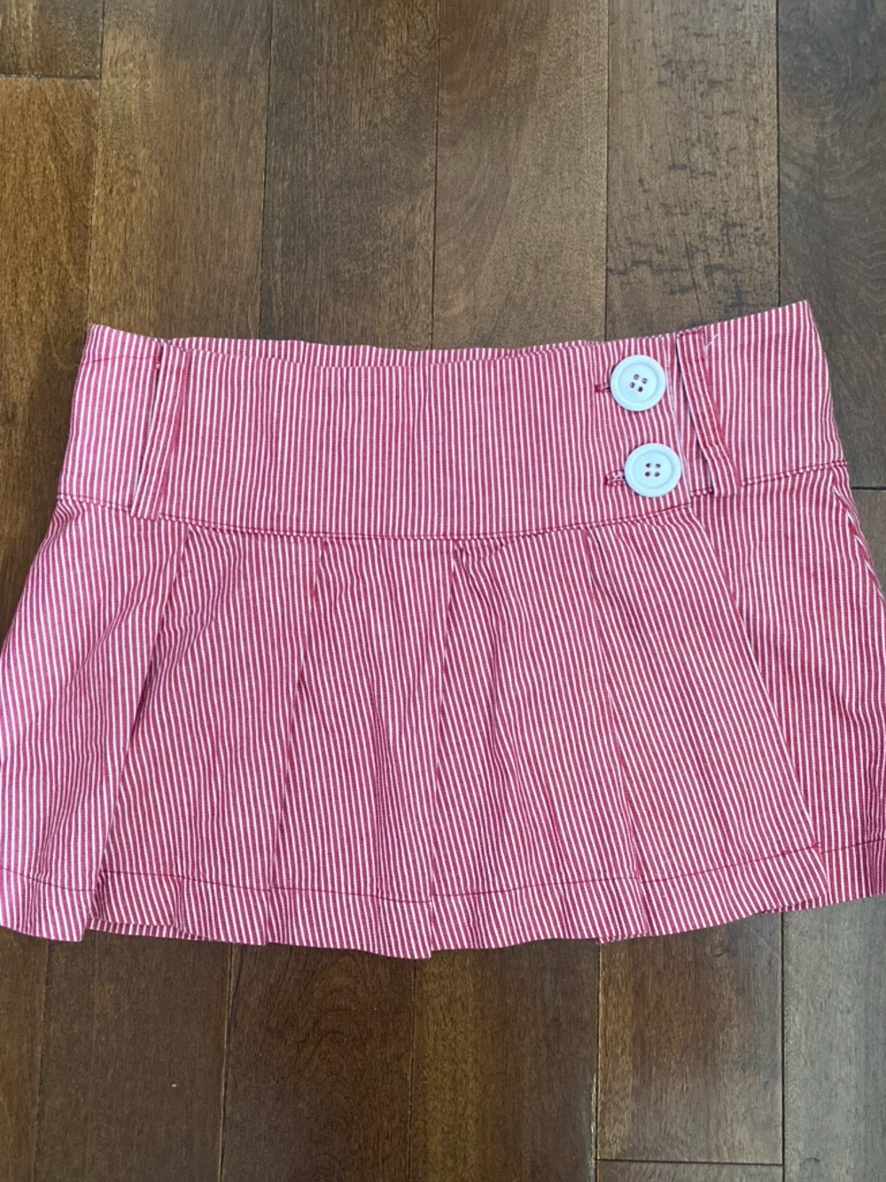 Wet Seal Red and White Striped Skirt